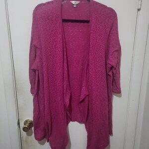 Terra & Sky Open Front Cardigan Purple Shade Size 3X